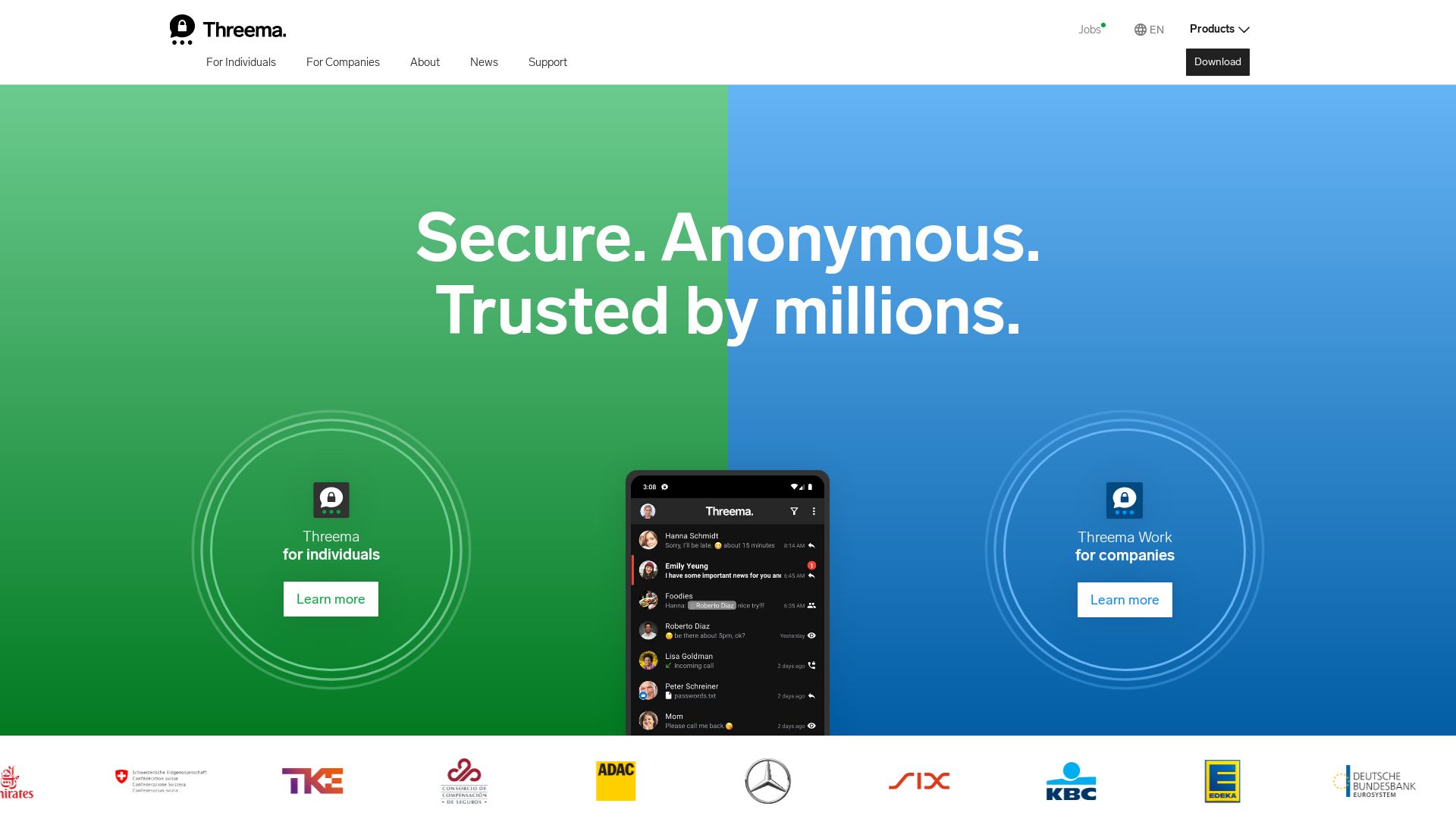 вебсайт threema.ch Є   ONLINE