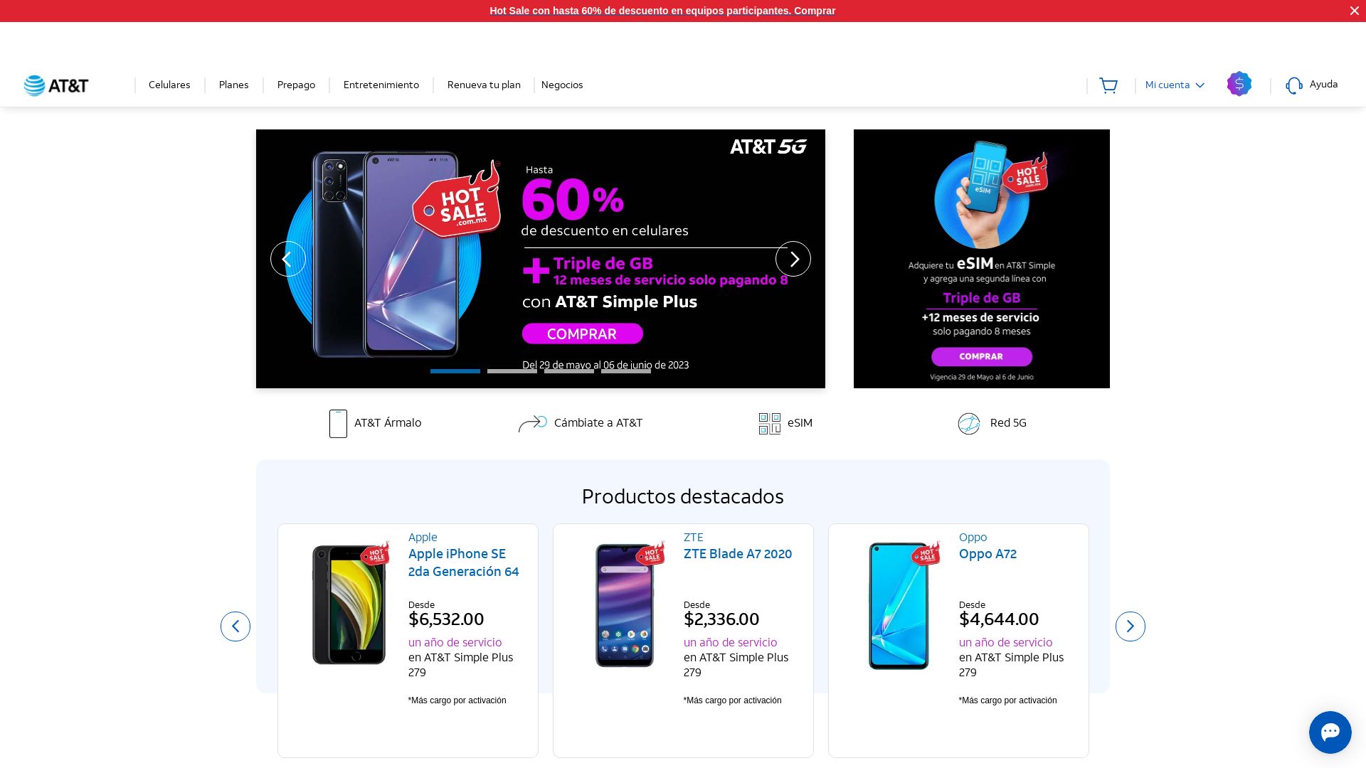 вебсайт tienda.att.com.mx Є   ONLINE