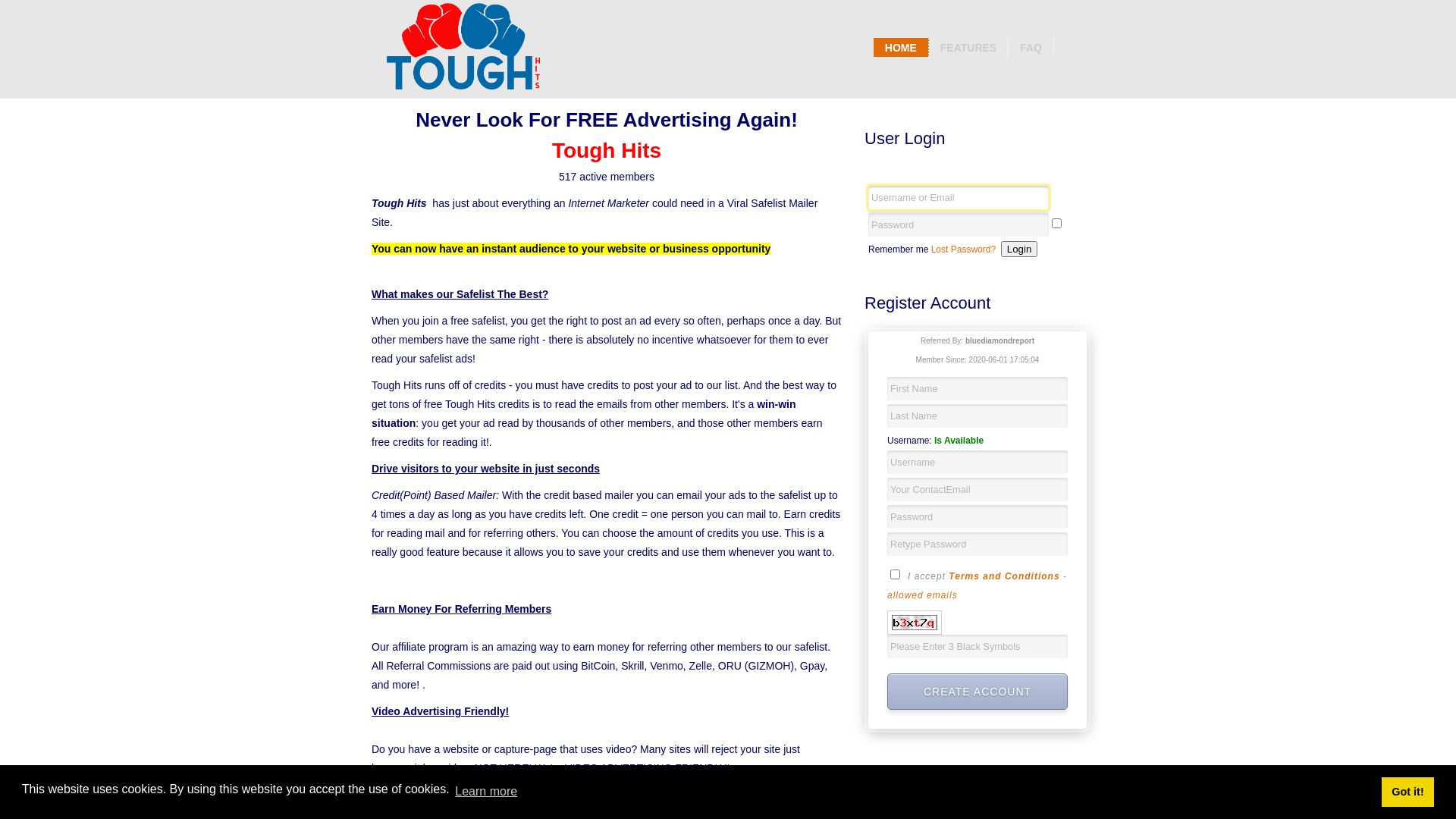 вебсайт toughhits.com Є   ONLINE