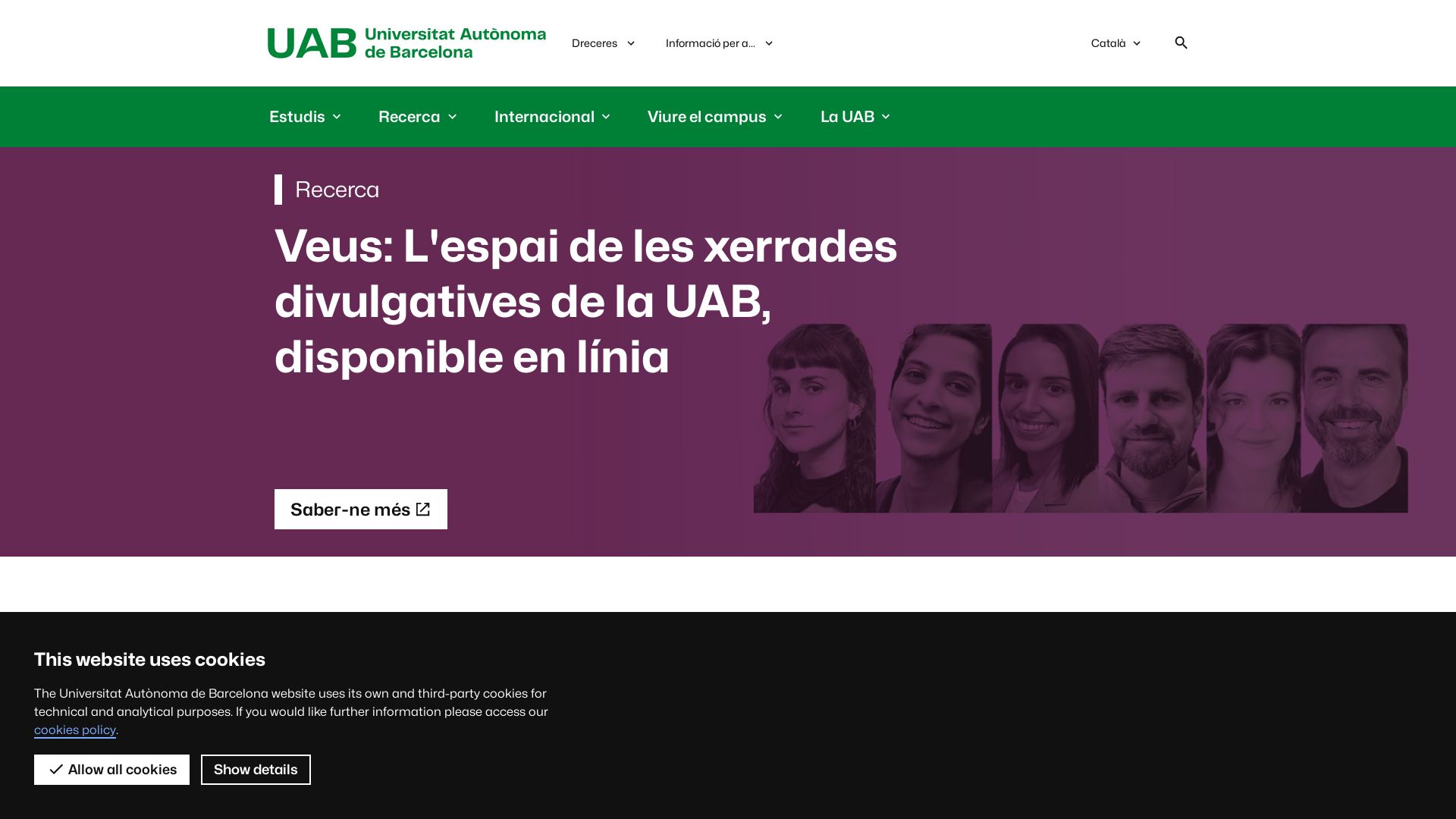 вебсайт uab.cat Є   ONLINE