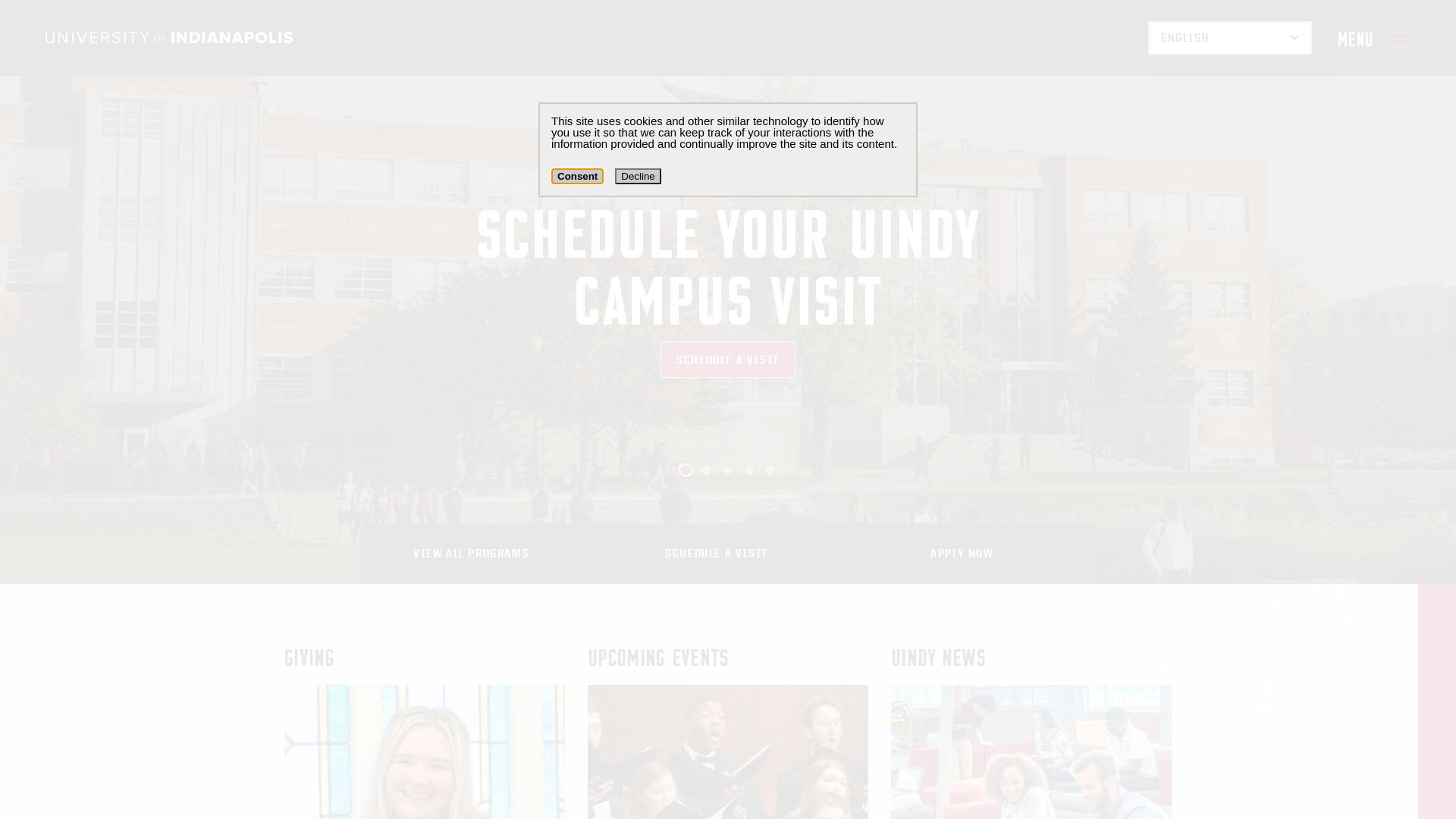 вебсайт uindy.edu Є   ONLINE
