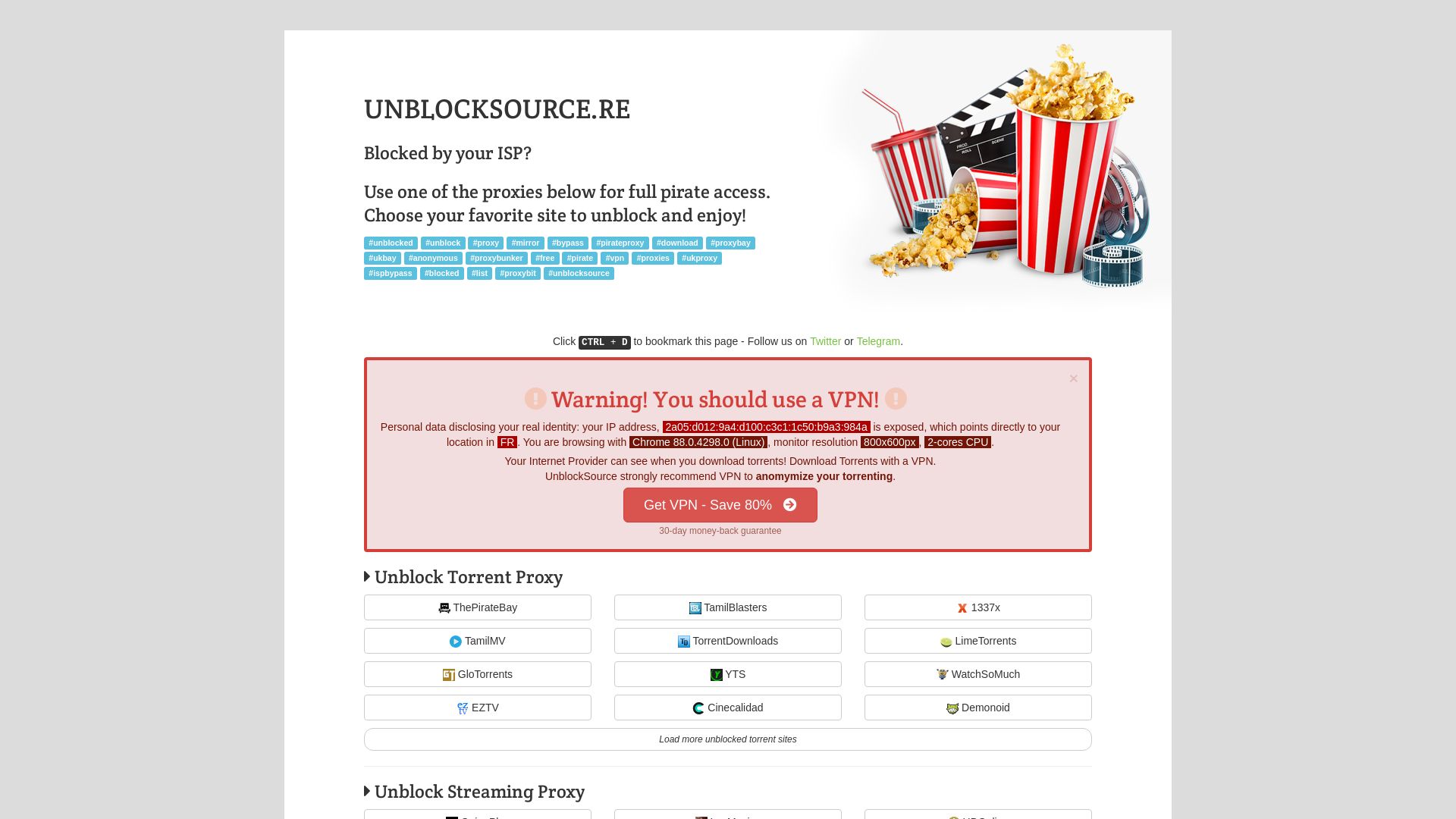вебсайт unblocksource.top Є   ONLINE