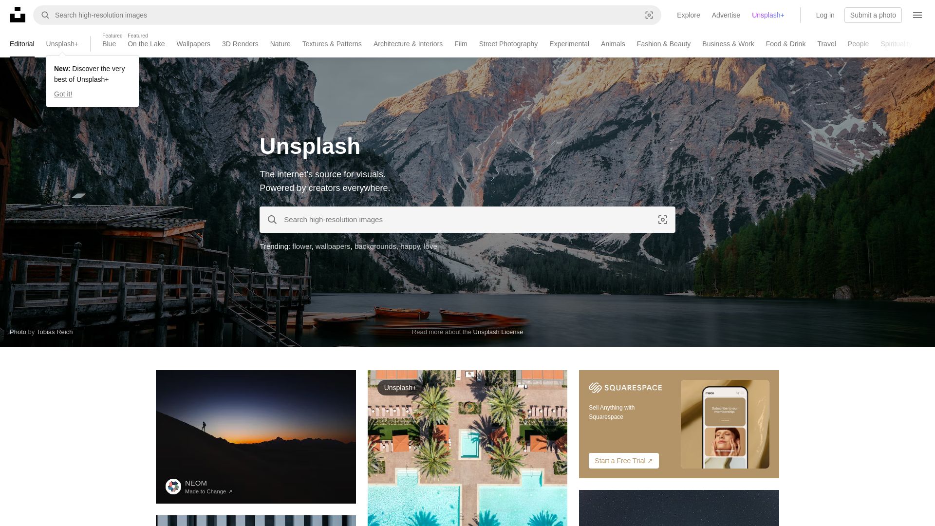 вебсайт unsplash.com Є   ONLINE