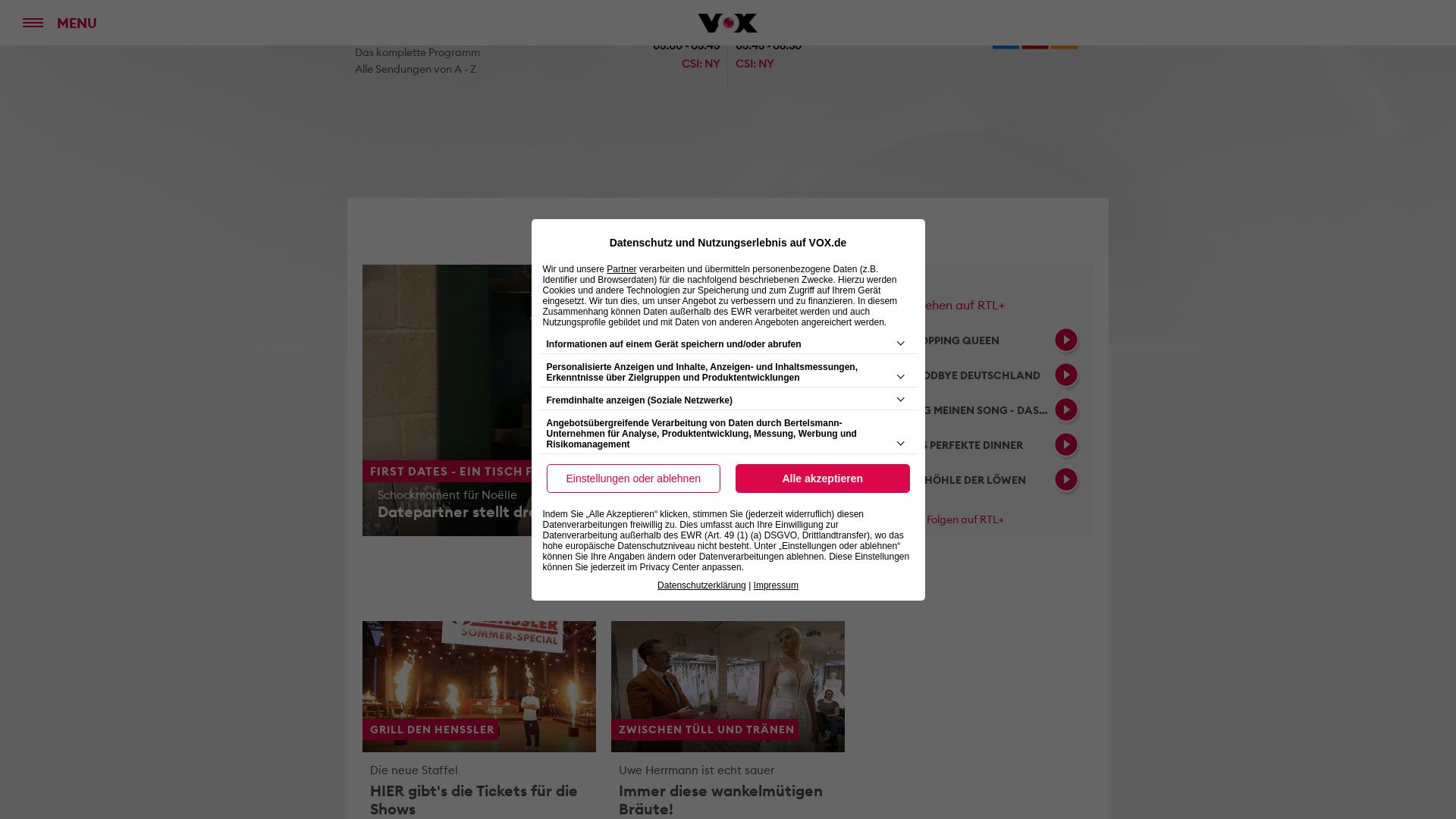 вебсайт vox.de Є   ONLINE