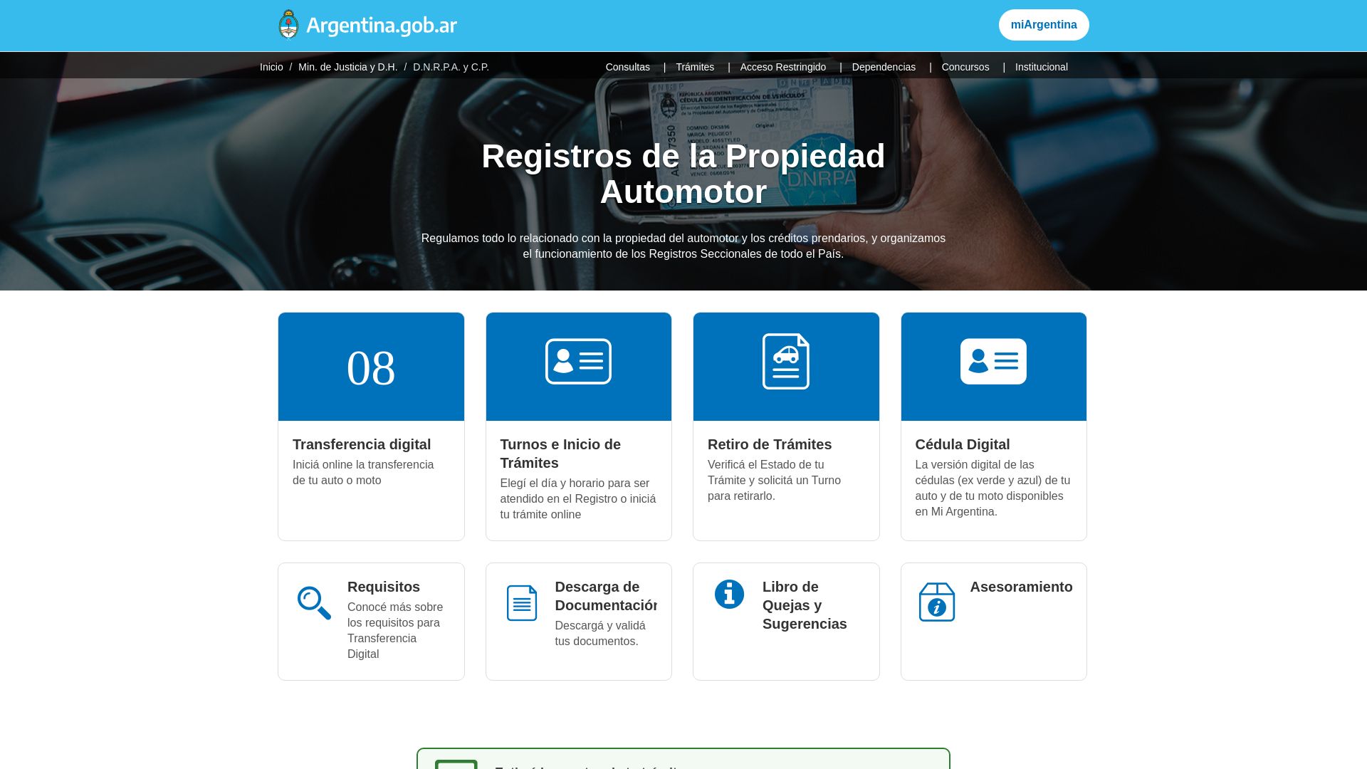 вебсайт www.dnrpa.gov.ar Є   ONLINE