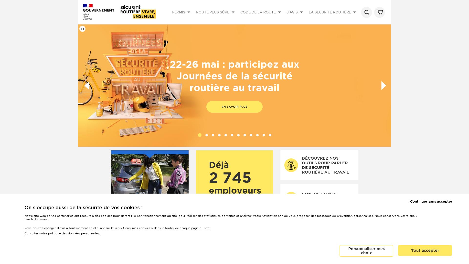 вебсайт www.securite-routiere.gouv.fr Є   ONLINE