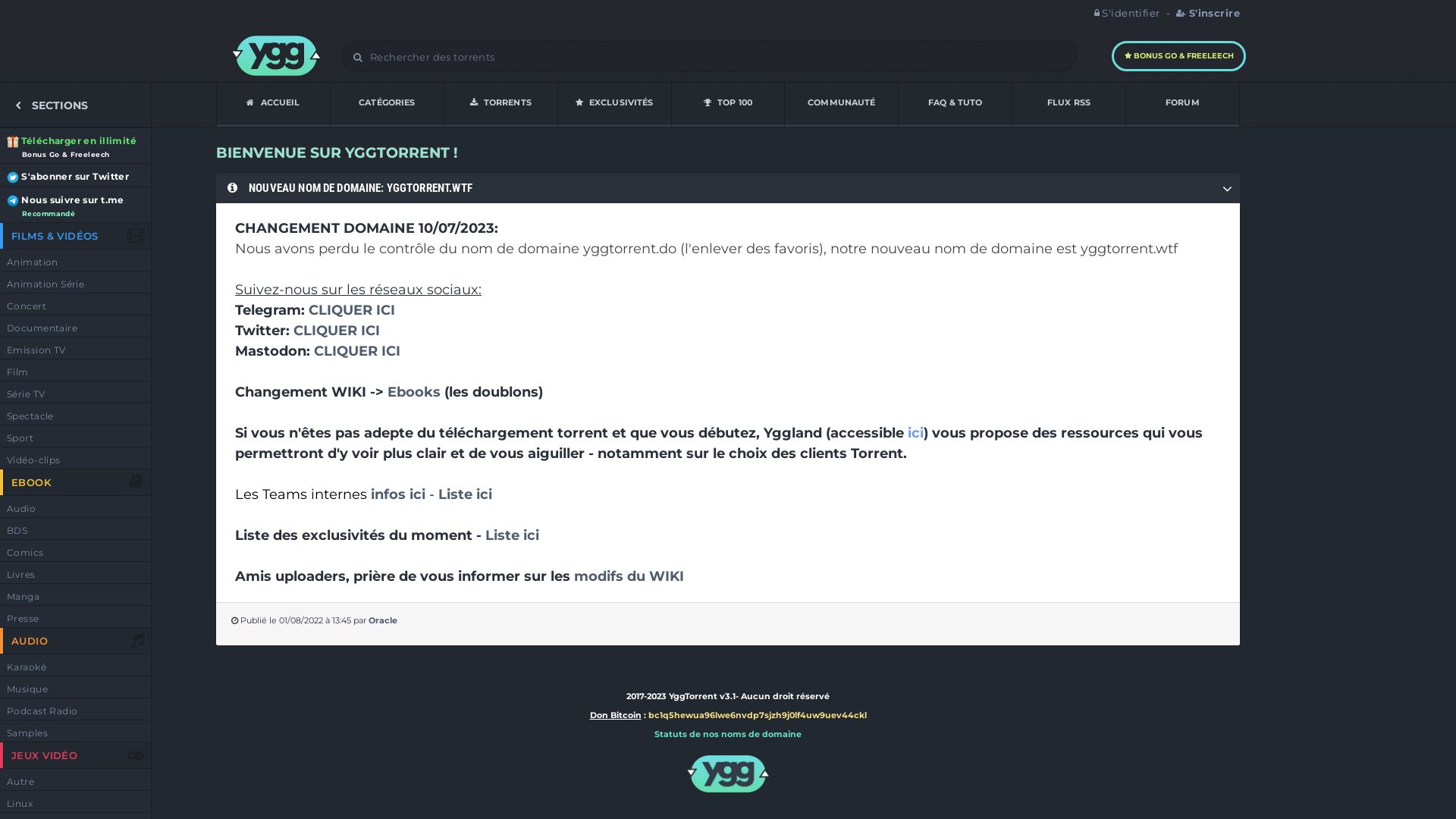 вебсайт yggtorrent.is Є   ONLINE