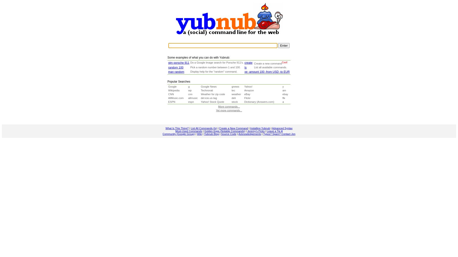 вебсайт yubnub.org Є   ONLINE